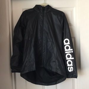 Brand new large Adidas black windbreaker